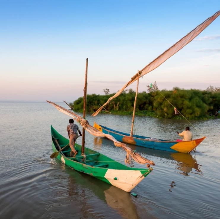 Boats on river